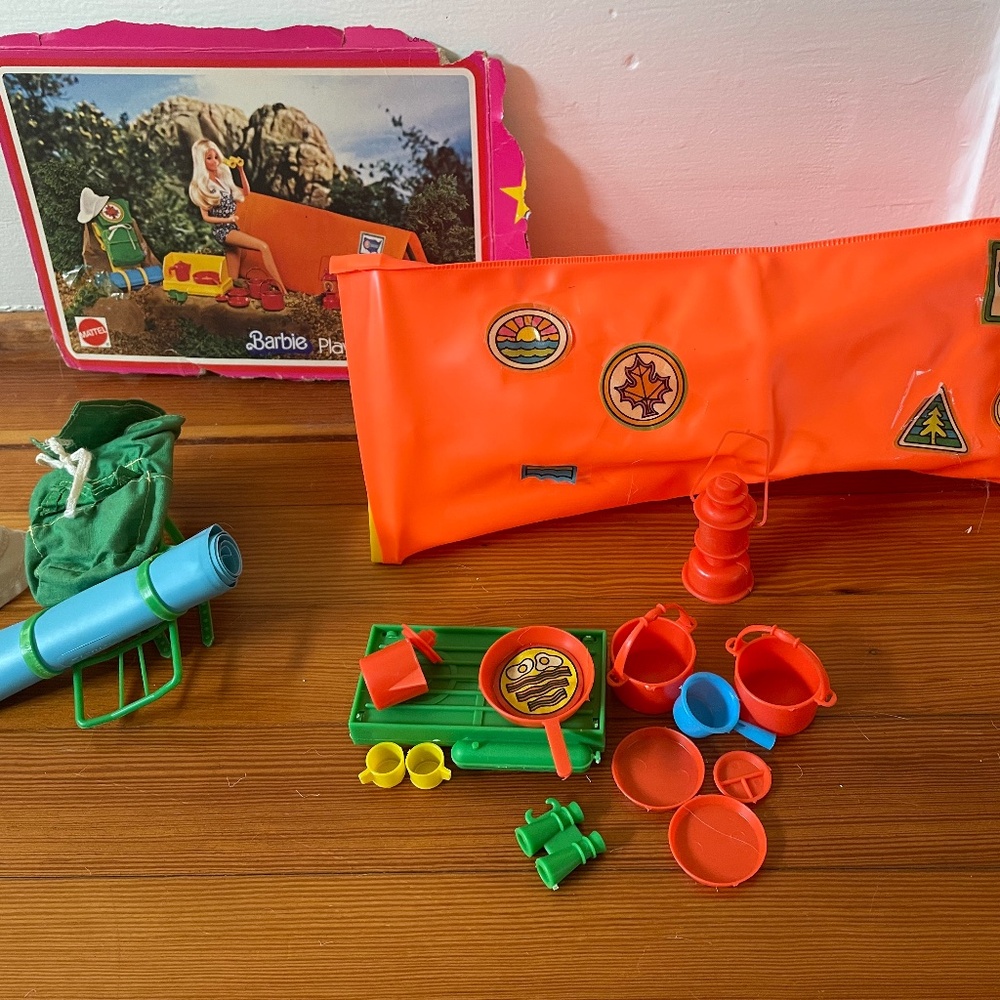 Vintage Barbie play pack camping set 1978